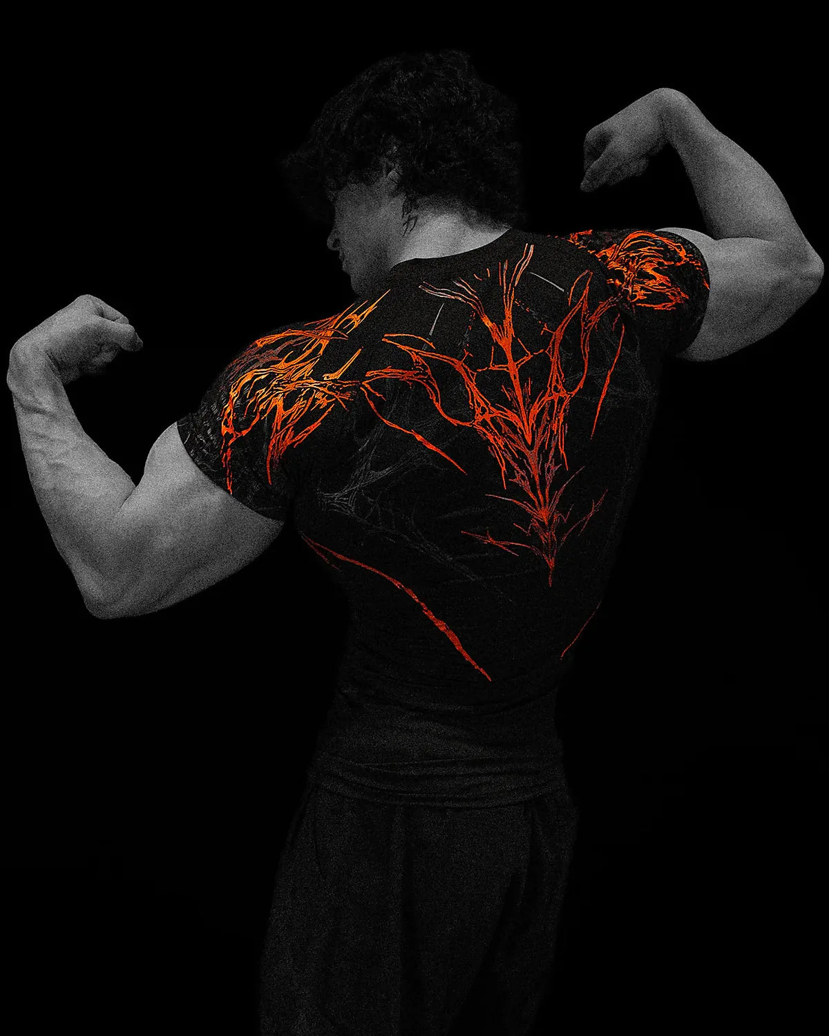 GYM T-shirt Men's Dark Gothic Print Muscle Tee  High Elasticity And Quick Drying Exercise For Bodybuilding Training 2026 Summer