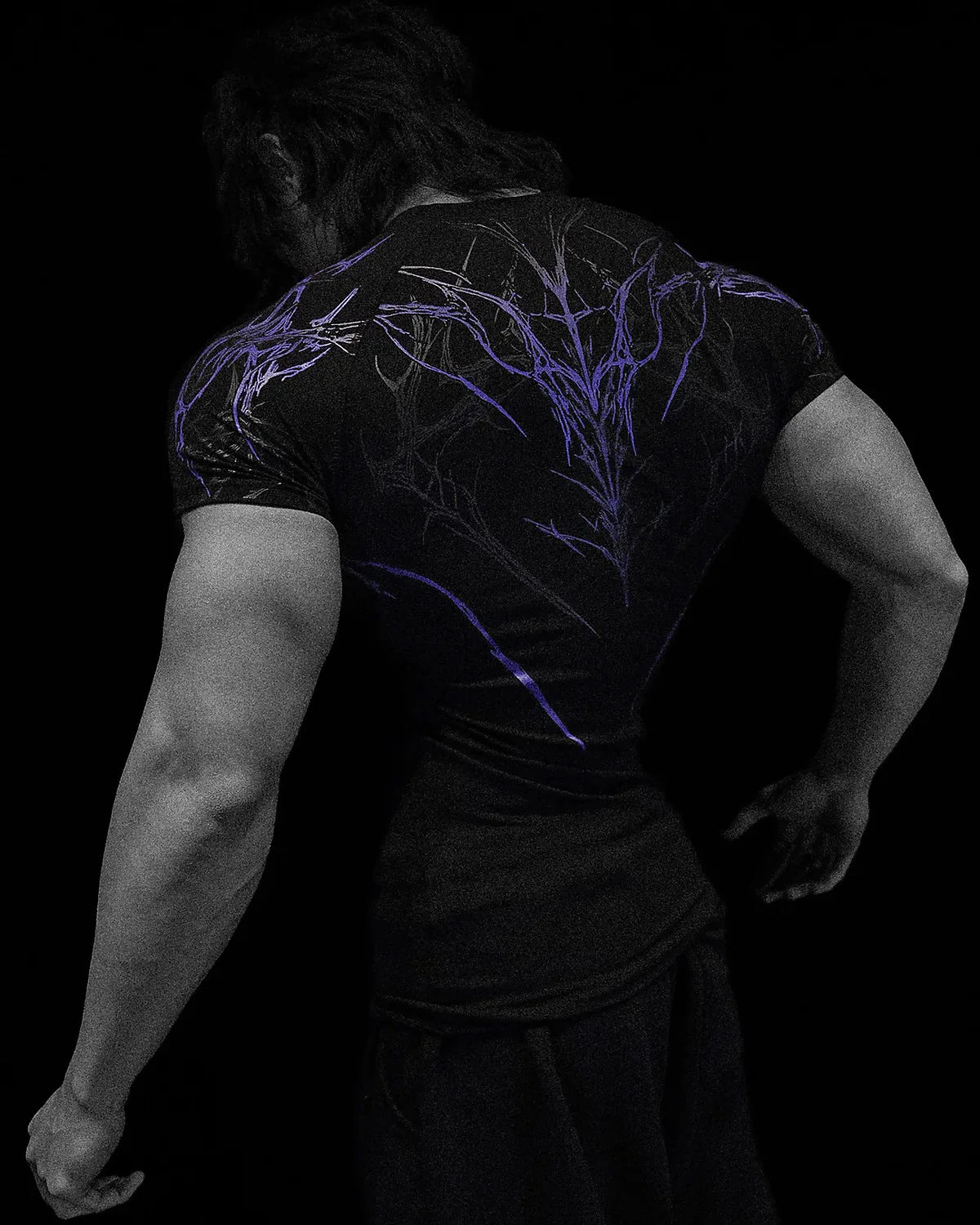 GYM T-shirt Men's Dark Gothic Print Muscle Tee  High Elasticity And Quick Drying Exercise For Bodybuilding Training 2026 Summer