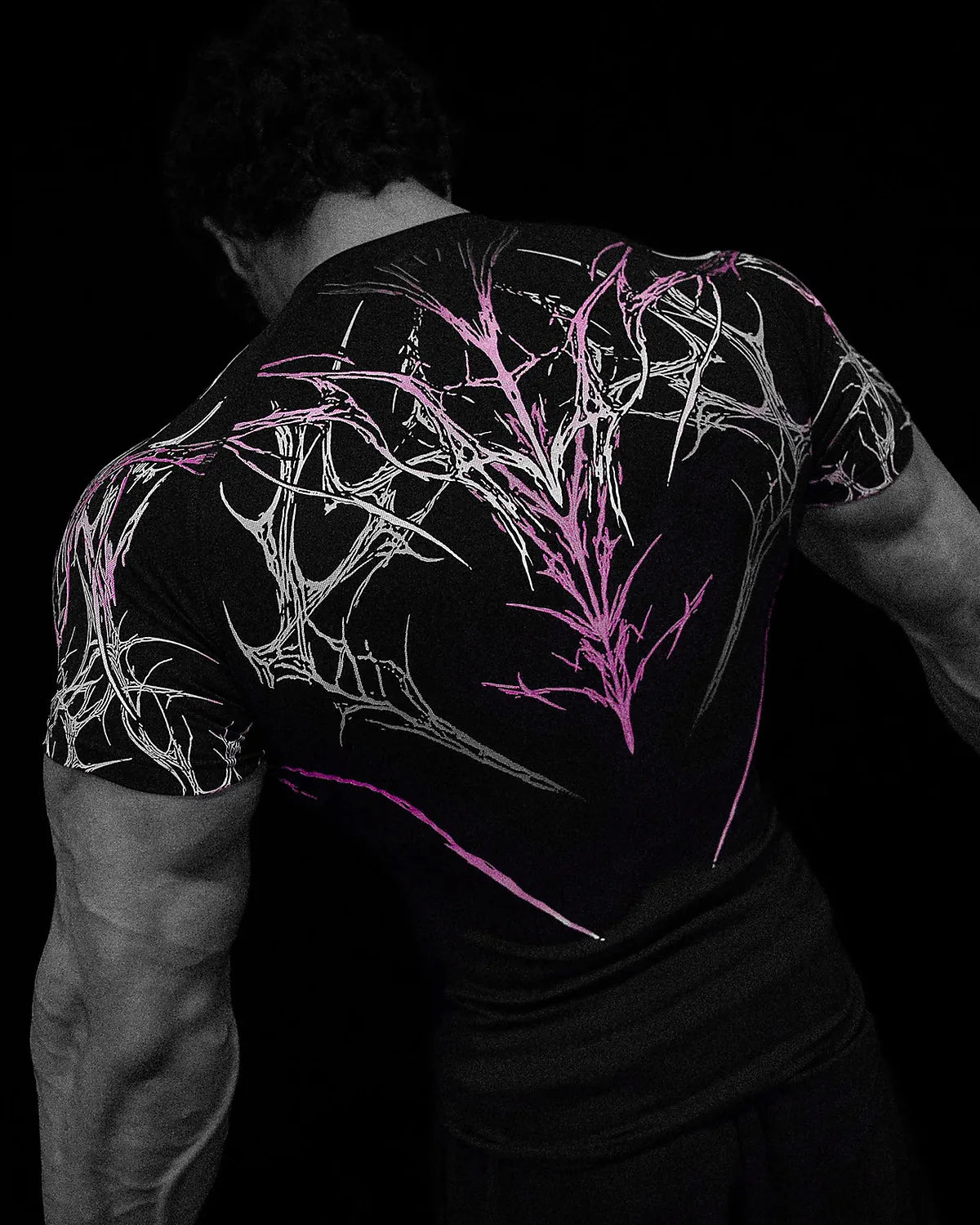 GYM T-shirt Men's Dark Gothic Print Muscle Tee  High Elasticity And Quick Drying Exercise For Bodybuilding Training 2026 Summer