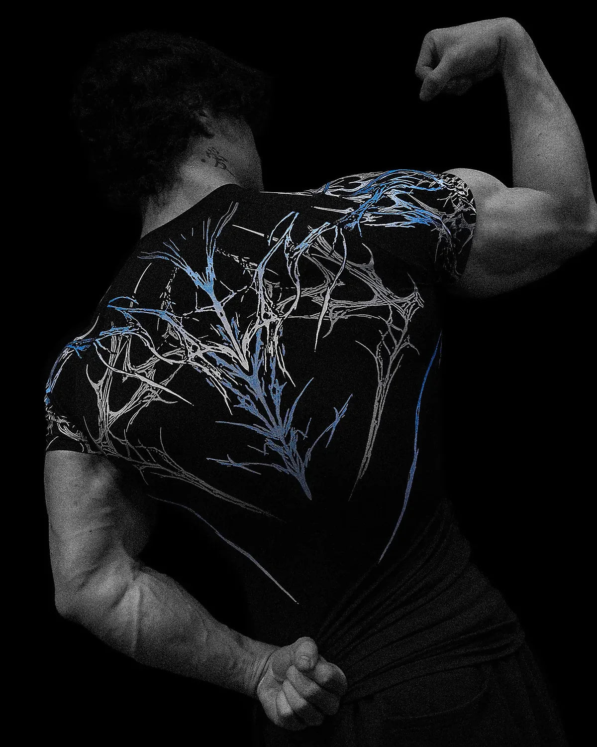 GYM T-shirt Men's Dark Gothic Print Muscle Tee  High Elasticity And Quick Drying Exercise For Bodybuilding Training 2026 Summer