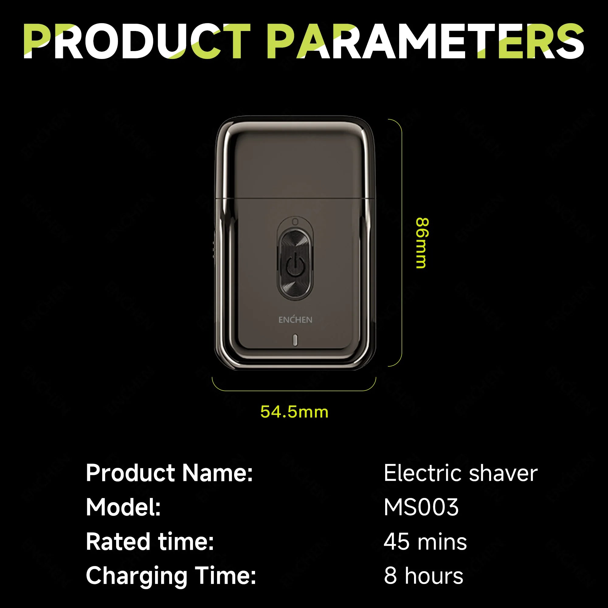 ENCHEN MS003 Compact Foil Shaver With POP-UP Precision Trimmer Type-C Charging With Indicator 7000RPM Strong Motor