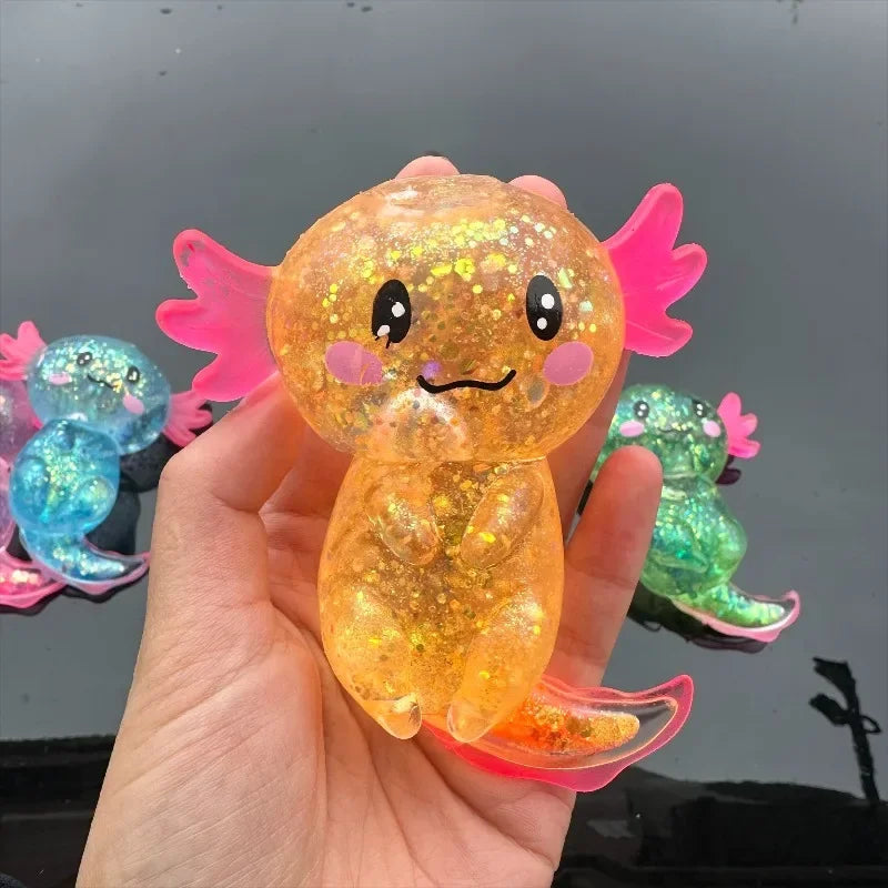 Colorful Salamander Maltose Fidgets Toys Squishy Malt Sugar Stretchy Axolotl Fun Squeeze Birthday Supplies Anti-Anxiety Gift