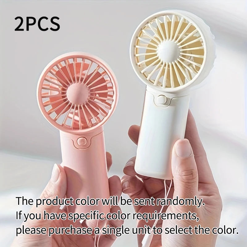 2026 Cute Mini Fan Portable Handheld Fan Lightweight Handy Fan Pocket Size Low Noise Small Electric Fan Student Gift Outdoor Fan