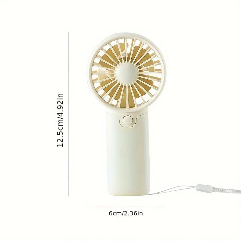 2026 Cute Mini Fan Portable Handheld Fan Lightweight Handy Fan Pocket Size Low Noise Small Electric Fan Student Gift Outdoor Fan