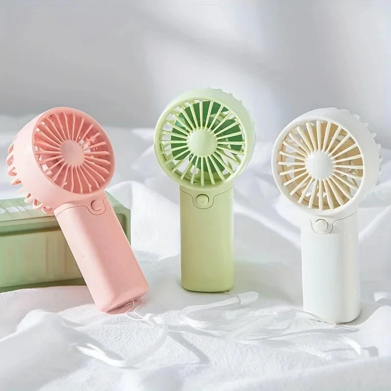 2026 Cute Mini Fan Portable Handheld Fan Lightweight Handy Fan Pocket Size Low Noise Small Electric Fan Student Gift Outdoor Fan