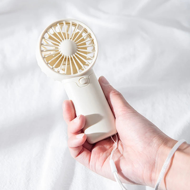 2026 Cute Mini Fan Portable Handheld Fan Lightweight Handy Fan Pocket Size Low Noise Small Electric Fan Student Gift Outdoor Fan