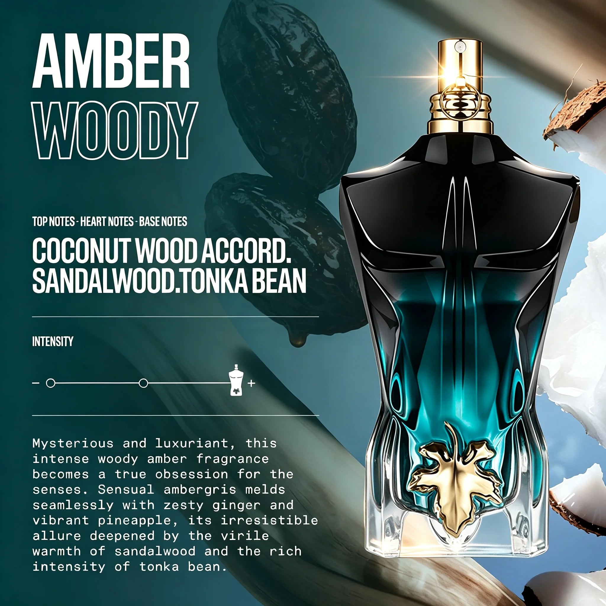 Jean Paul Gaultier Le Beau Eau De Toilette for Men - Long Lasting Addictive Aromatic Woody Mens Cologne with Bergamot, Coconut Wood & Tonka Bean - Designer Fragrance Spray