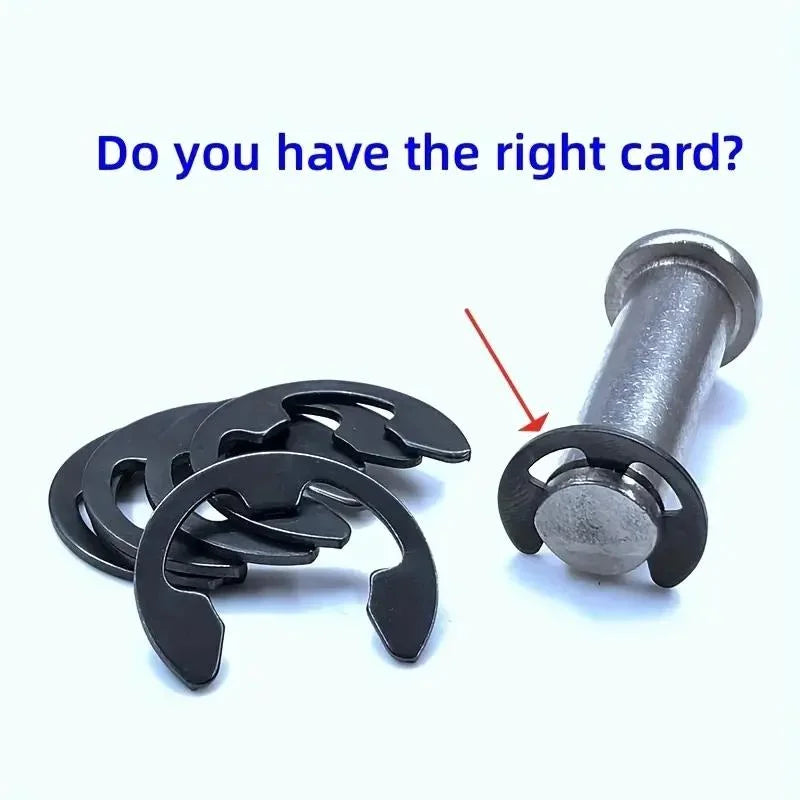 120PCS Black Stainless Steel Retaining Circlip Set Snap Ring E-Clip Washer Assortment for Shaft Fastener M1.5-M10