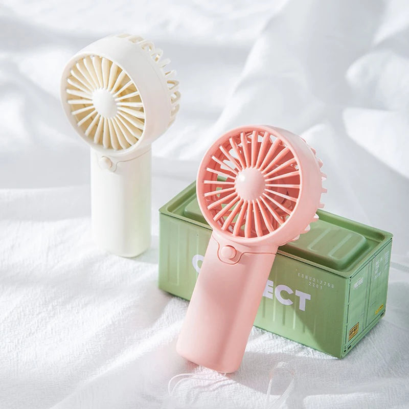 2026 Cute Mini Fan Portable Handheld Fan Lightweight Handy Fan Pocket Size Low Noise Small Electric Fan Student Gift Outdoor Fan