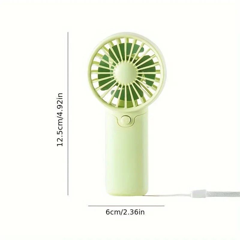 2026 Cute Mini Fan Portable Handheld Fan Lightweight Handy Fan Pocket Size Low Noise Small Electric Fan Student Gift Outdoor Fan
