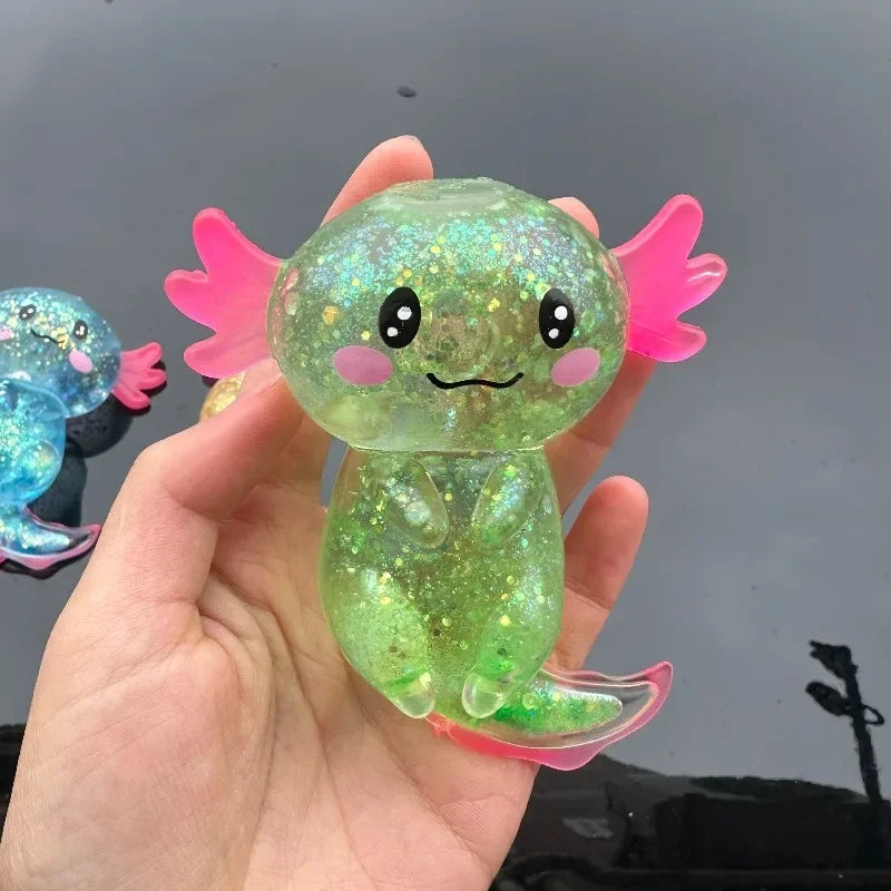 Colorful Salamander Maltose Fidgets Toys Squishy Malt Sugar Stretchy Axolotl Fun Squeeze Birthday Supplies Anti-Anxiety Gift