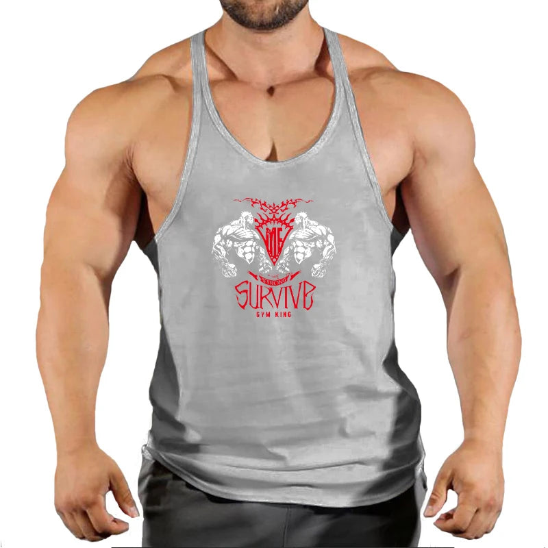 Stringer Singlet Men Fitness Clothing Gym Clothes for Men Men's Singlets Gym Shirt Man Sleeveless Sweatshirt Vests Bodybuilding